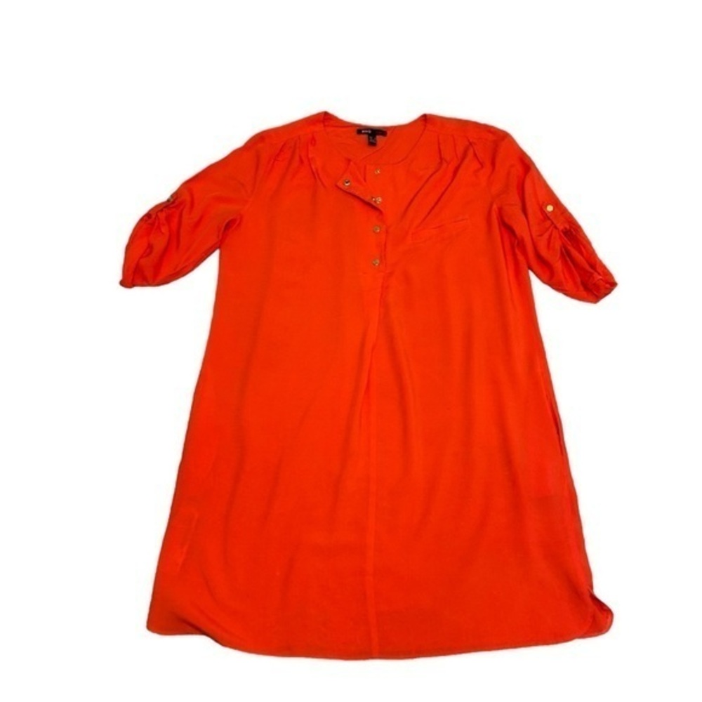 MNG Casual Coral Orange shift minimal summer dress sz 6 Resort Vacation Coverup‎